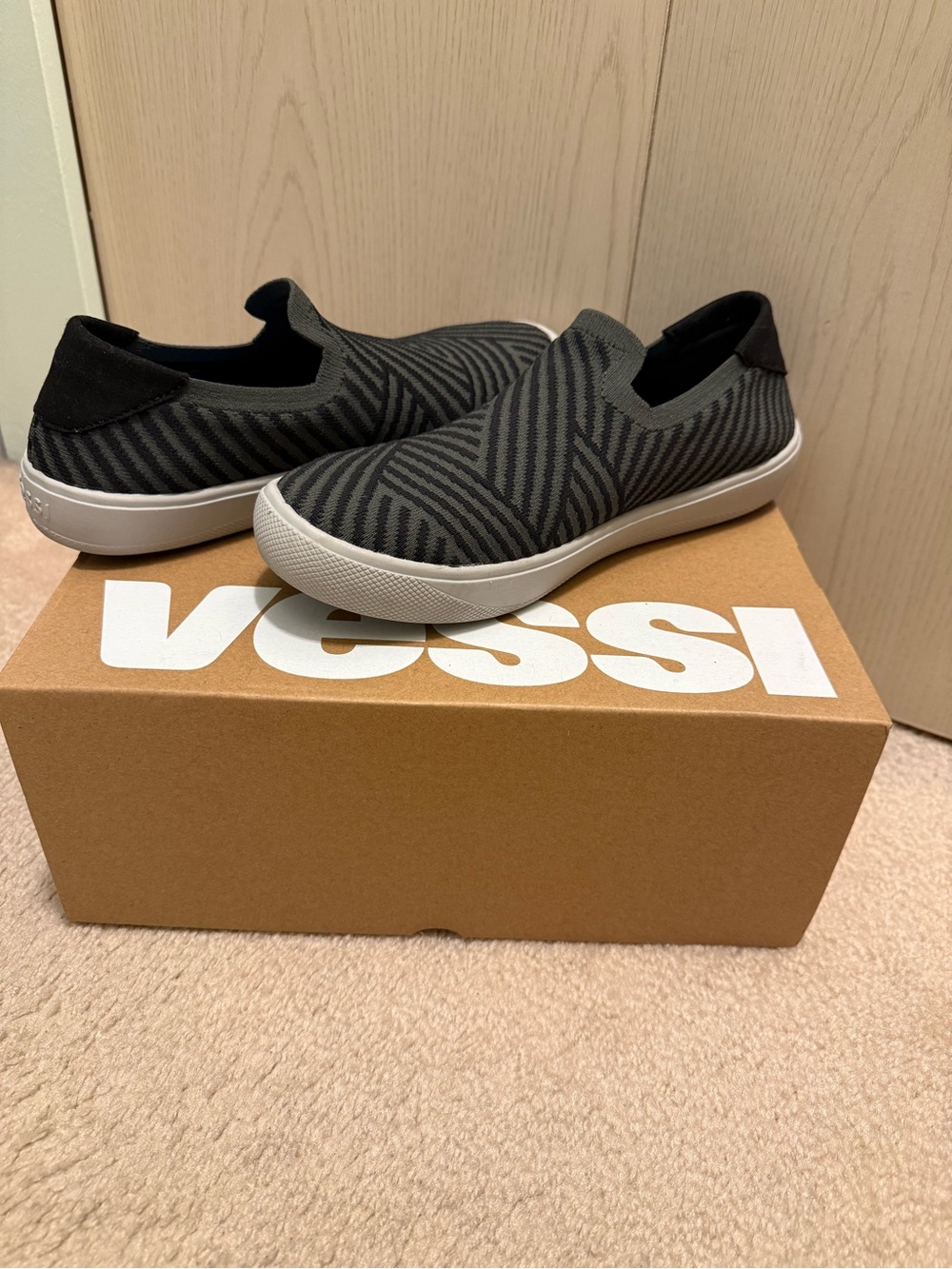 Vessi Slip-On Knit Sneakers - Black & Gray